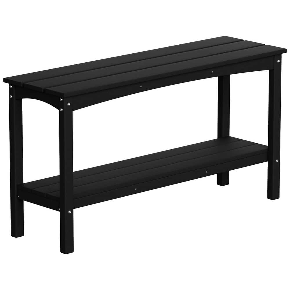 Laguna Hdpe All Weather Outdoor Patio Two Shelf Table