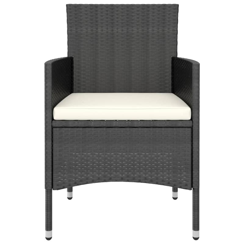 vidaXL Garden Dining Set Black, Cream White - 31.5 x 31.5 x 29.5