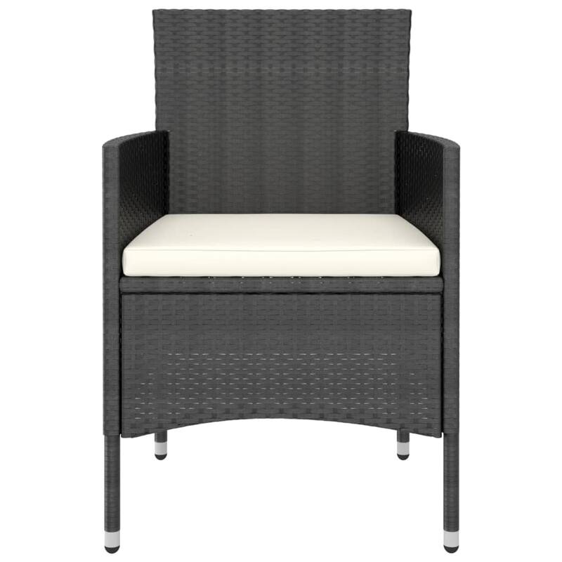 vidaXL Garden Dining Set Black Poly rattan Small Breathable Design - 31.5 x 31.5 x 29.5