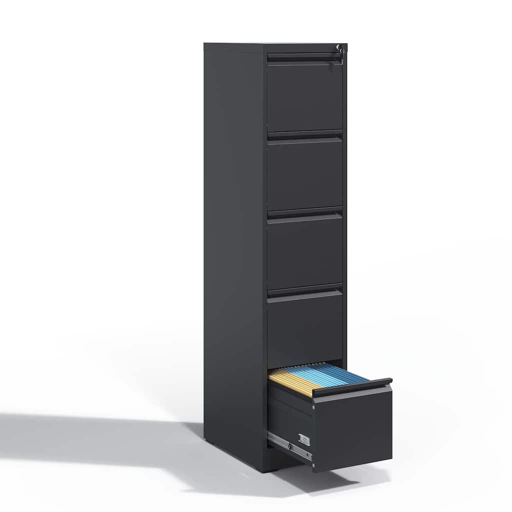 5 Drawer Metal Vertical File Cabinet with Lock