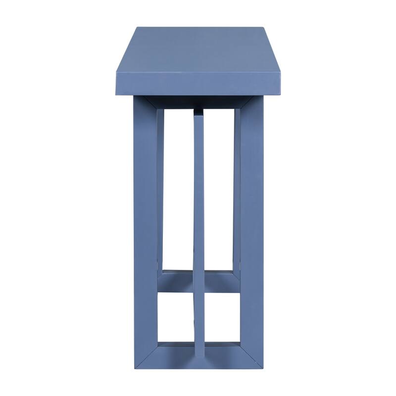 59.1 in. W Contemporary Console Table with Wood Top
