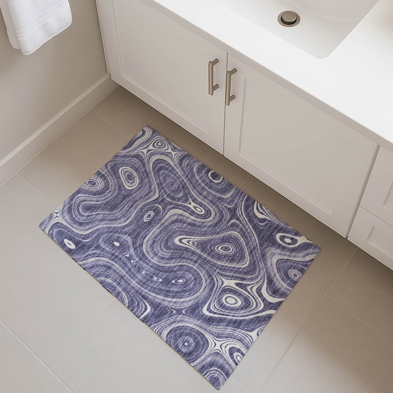 Premium Washable Super Soft Contemporary Alfa Mayfield Rug - Plum - 1'8" x 2'6"