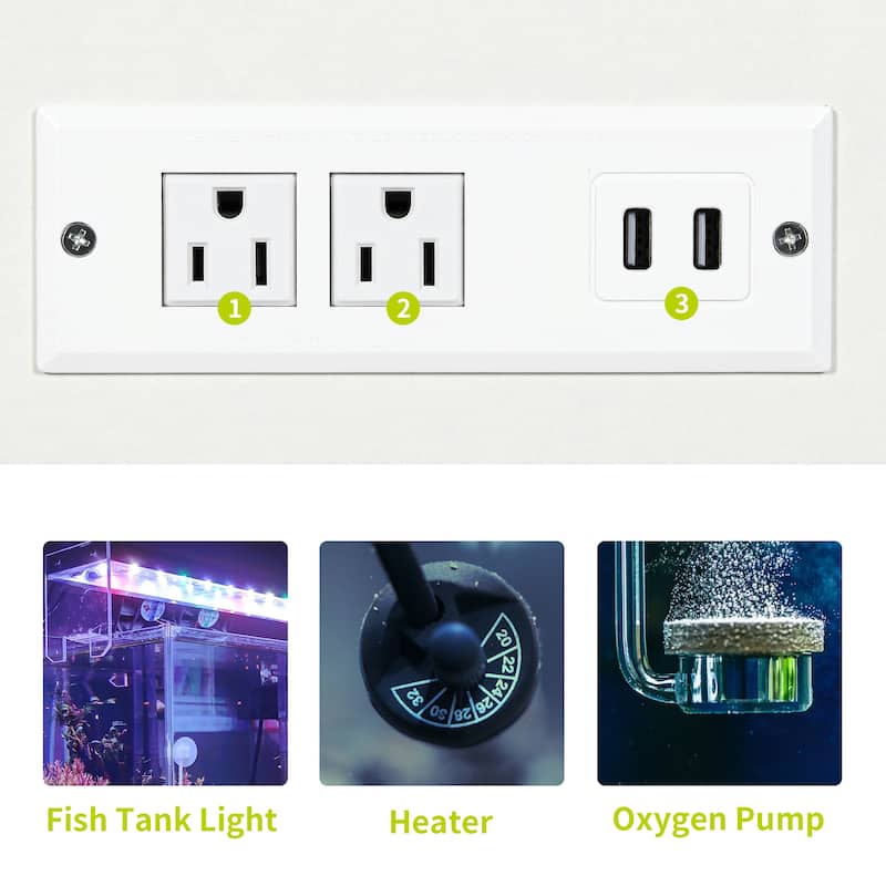 Moasis 50 Gallon Aquarium Stand with Power Outlets & LED Light