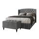 CraftPorch 2 Piece Bedroom Set in Luxurious Velvet Wingback Panel Upholstered Bed