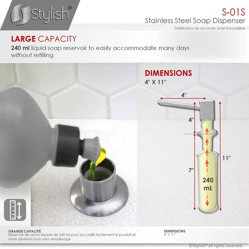 STYLISH Pull Down Kitchen Faucet + Soap Dispenser - Stainless Steel Finish