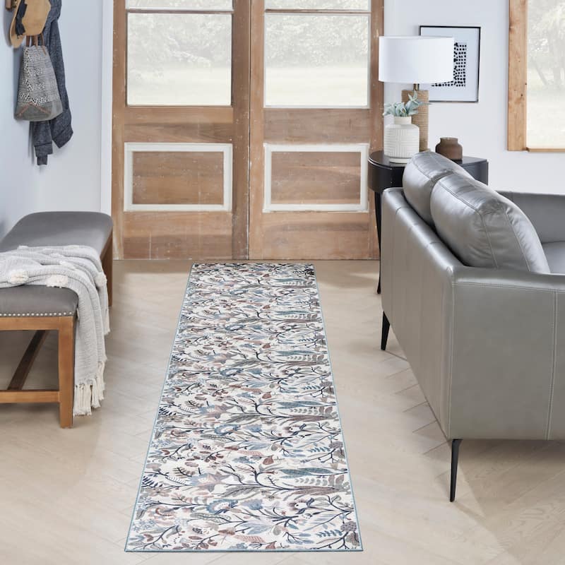 Nourison Washables Indoor Floral Area Rug