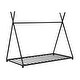 preview thumbnail 10 of 9, Black Wooden House Bed with Two Drawers for Boys and Girls' Bedrooms