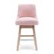 preview thumbnail 51 of 55, Boucle Polyester Upholstered Swivel Counter Stool - Foot Glides