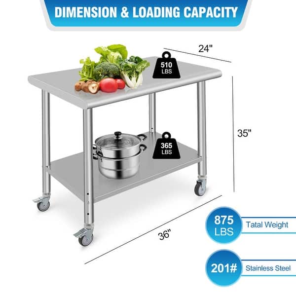 Stainless Steel Prep Table With Wheelsnull