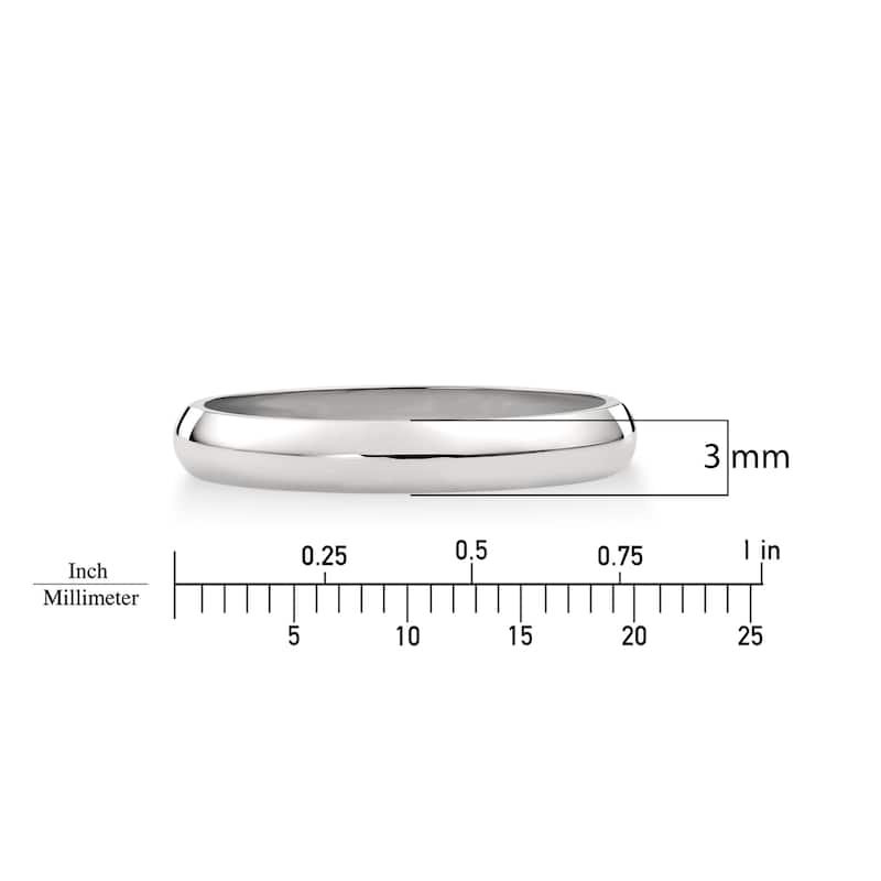Clover White Gold High-Polish Classic Wedding Band