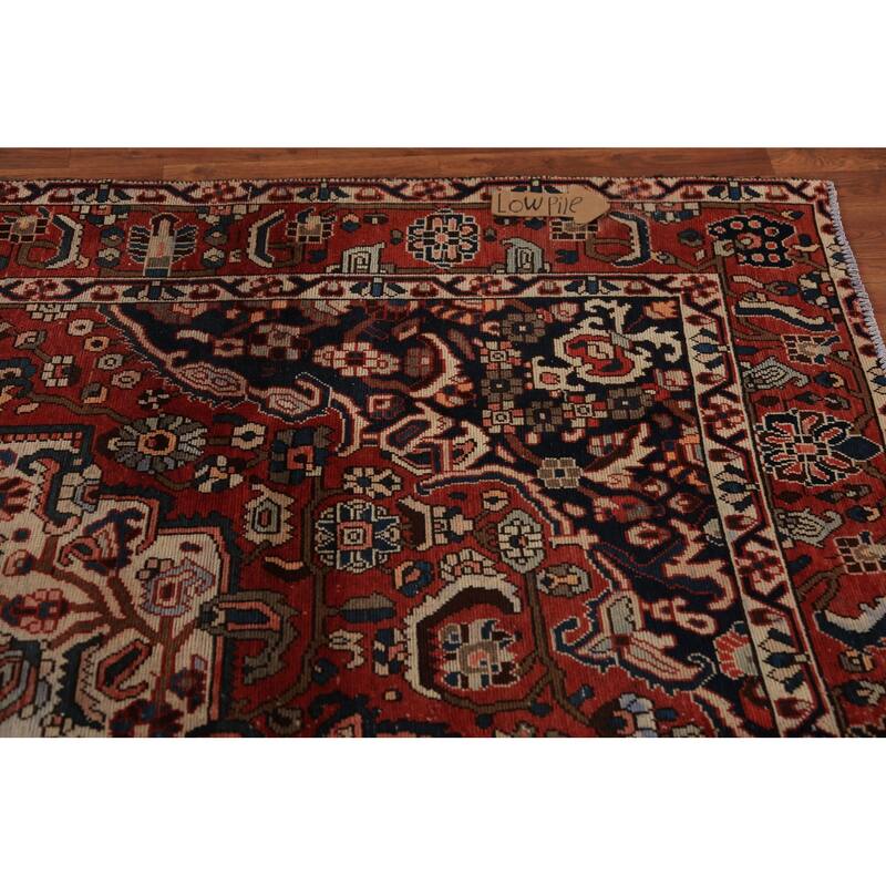 Medallion Bakhtiari Persian Vintage Rug Handmade Wool Carpet - 6'8" x 9'9"