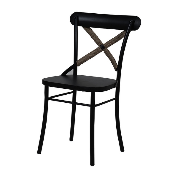 Hornell Mango Metal Cross Back Dining Chairs Set of 2 On