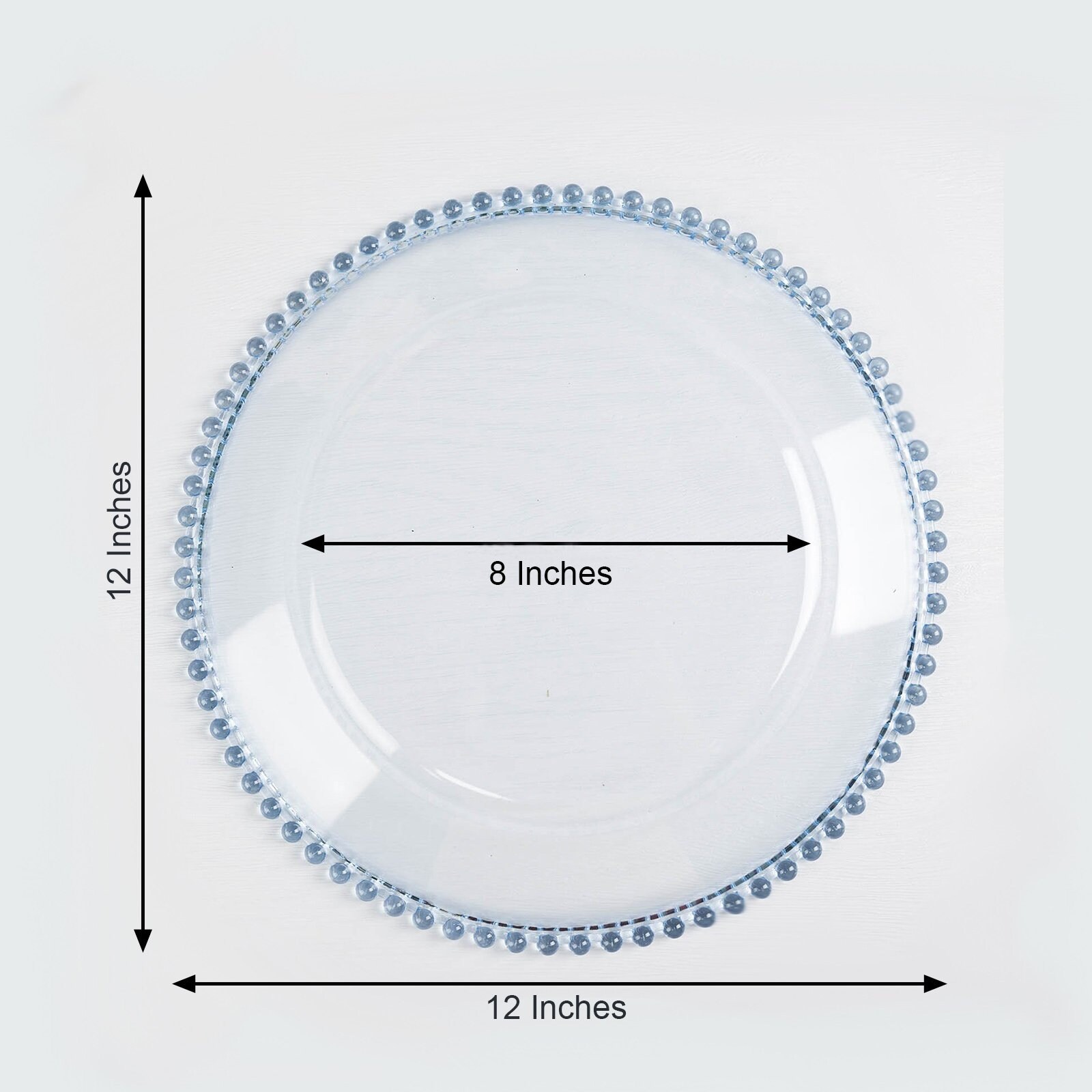 24 Pcs 12 Inch Round Beaded Charger Plates Gold