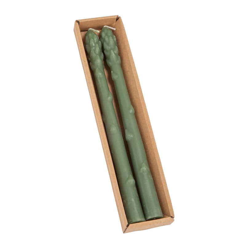 Unscented Taper Candles in Box - 0.75"L x 0.75"W x 10.0"H - Green