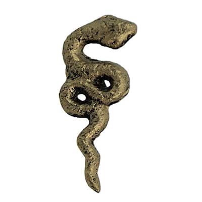 Set Of 6 Gold Gothic Imitation Snake Drawer Pulls - 2.25" X 1" - Cabinet Decor - 1 X 2.25 X 1.25 inches