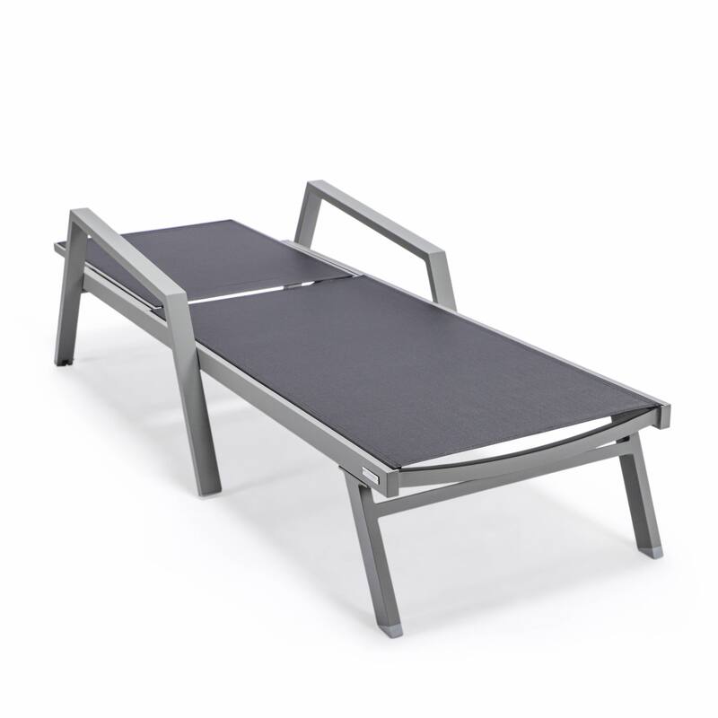 LeisureMod Set of 2 Stackable Beach Pool Sunbathing Chaise Loungers - Adjustable Outdoor Sun Lounge Chairs for Patio Backyard