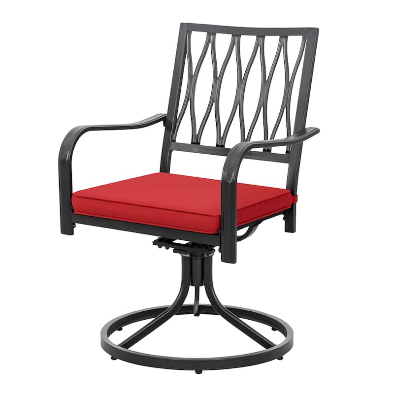 Nuu Garden Outdoor 5-piece Dining Set with Swivel Chairs and Cushions