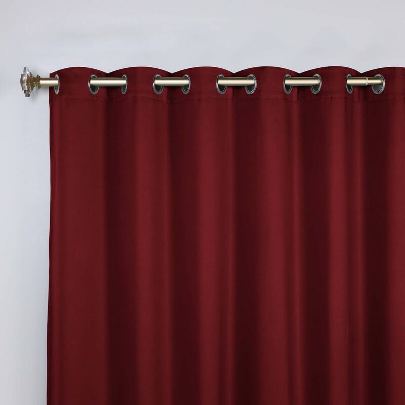 Superior Solid Machine Washable Room Darkening Grommet Blackout Curtains, Set of 2