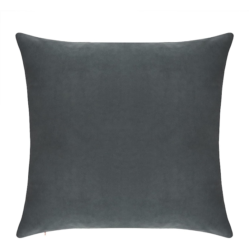 Delara Pack of 1 Velvet Decorative Throw Pillow Cover 20x20 Inches, Cushion Cover, Soft and Breathable Fabric, Hidden Zipper - Cover Only - Dark Grey