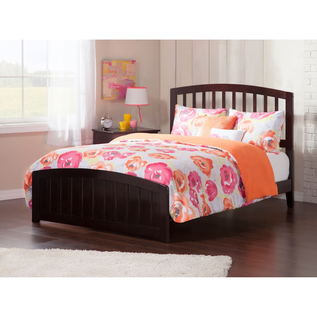 Richmond Full Foundation Bed Frame with Matching Footboard in Espresso