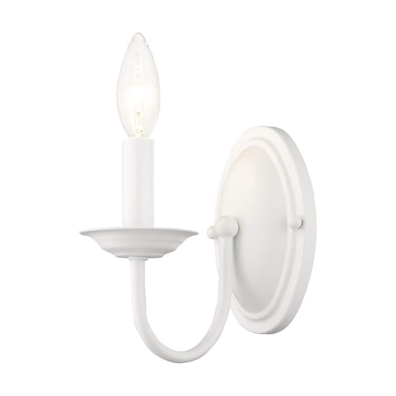 Livex Lighting 1 Light White Wall Sconce, 4151-03 - 4.25" W 7" H 6.5" EXT