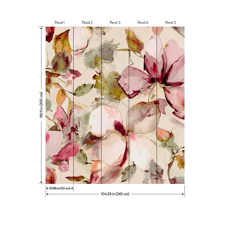 A-Street Prints Florian Pink Wall Mural