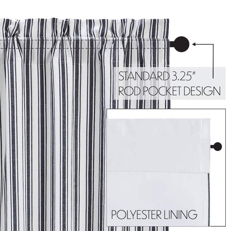 Sawyer Mill Black Ticking Stripe Blackout Panel 84x40