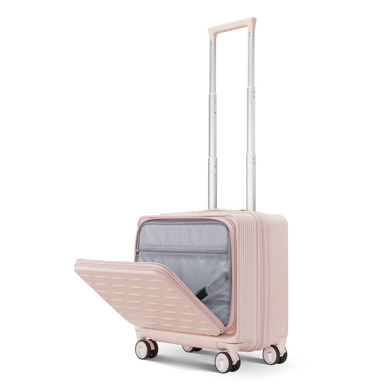 18" Carry On Luggage with Front Open Door &Laptop Interlayer, Hard Shell Suitcase Built-In TSA Luggage Lock