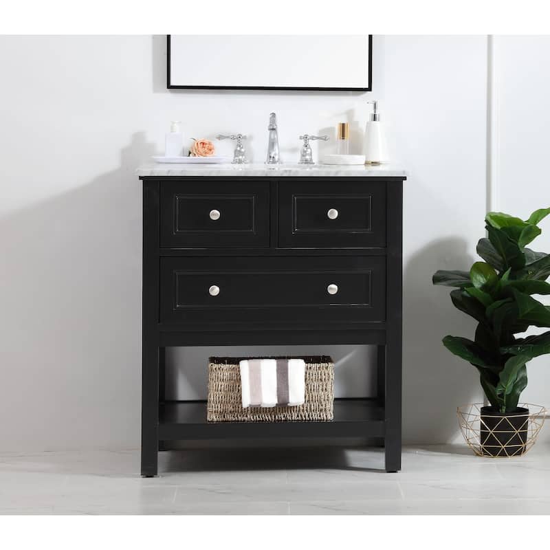 Grand 19 - 30 Inch Single Bathroom Vanity - 30 Inches - Black
