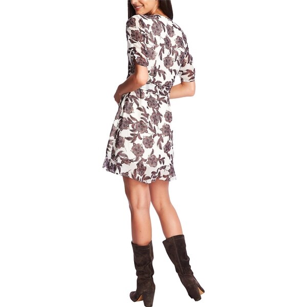 cream silk wrap dress