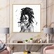 preview thumbnail 10 of 9, Designart 'Monochrome Portrait of African American Woman II' Modern Framed Canvas Wall Art Print 16 In. Wide x 16 In. High - Maple