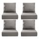 preview thumbnail 1 of 6, Gymojoy 6-Inch Thick Outdoor Deep Seating Cushion Set, 22"/24" Wide Options, Waterproof & Fade Resistant for Patio Furniture 22in - 4 Set - Grey