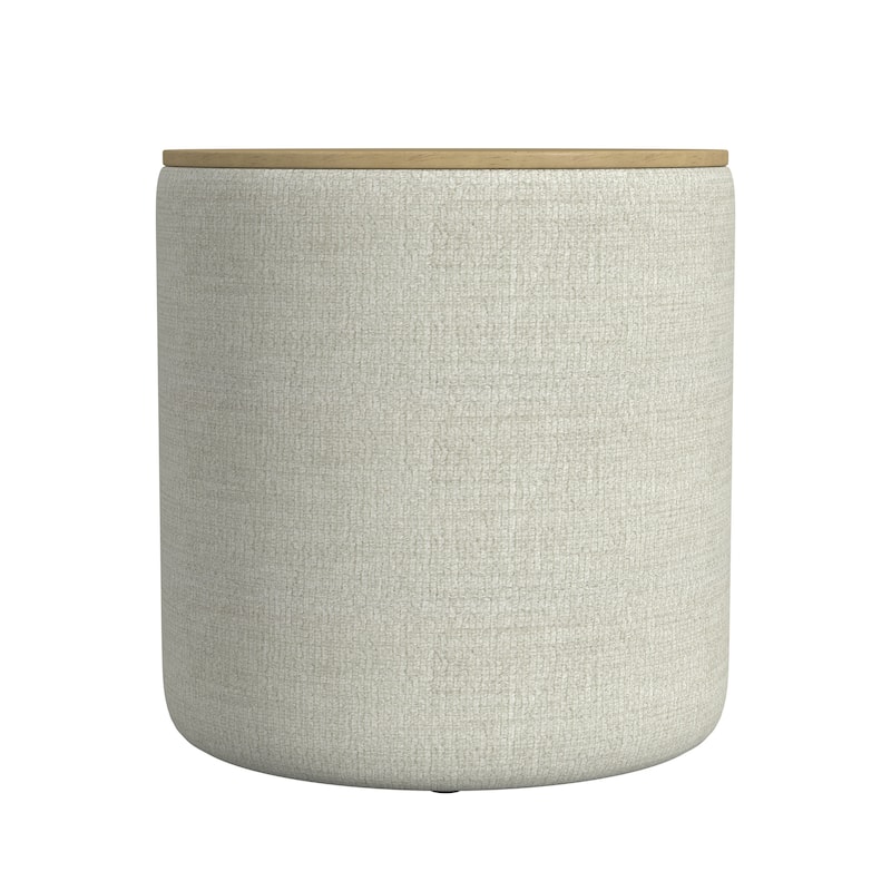 HomePop Storage Ottoman with Wood Top