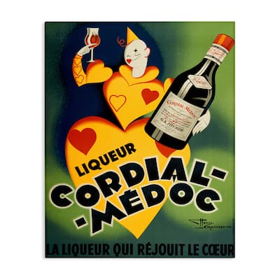 Stupell Retro Vintage Wine Advertisement Canvas Wall Art Design By Marcus Jules