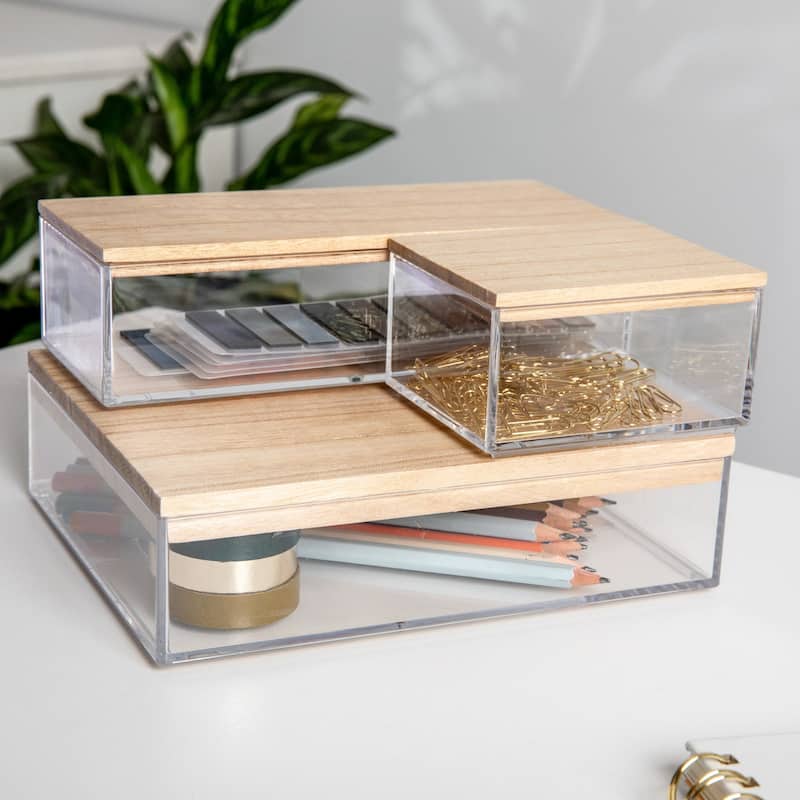 Flash Furniture BE-PB3317-WD-3-MS Brody 2" Tall Office Organizer with