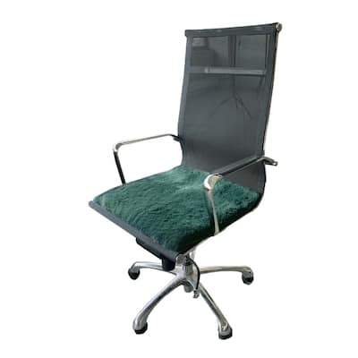 HomeRoots Set Of Two 17" X 17" Emerald Linen Solid Color Dining Chair Pad
