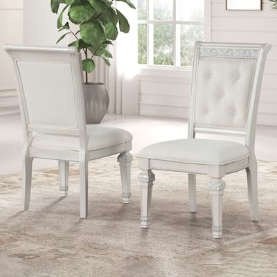Furniture of America Fornan Traditional Ivory Solid Wood Side Chairs (Set of 2)