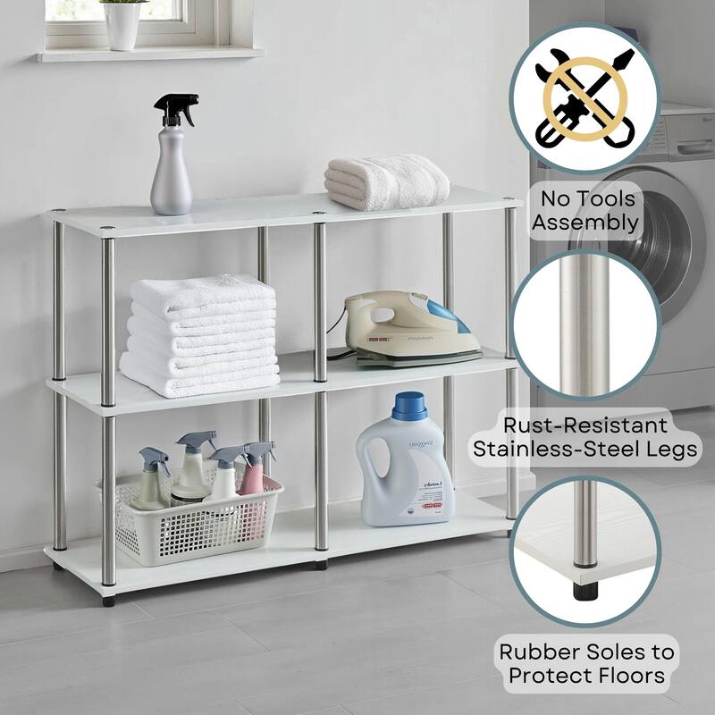 Convenience Concepts Designs2Go No Tools Storage Console Table with Shelves