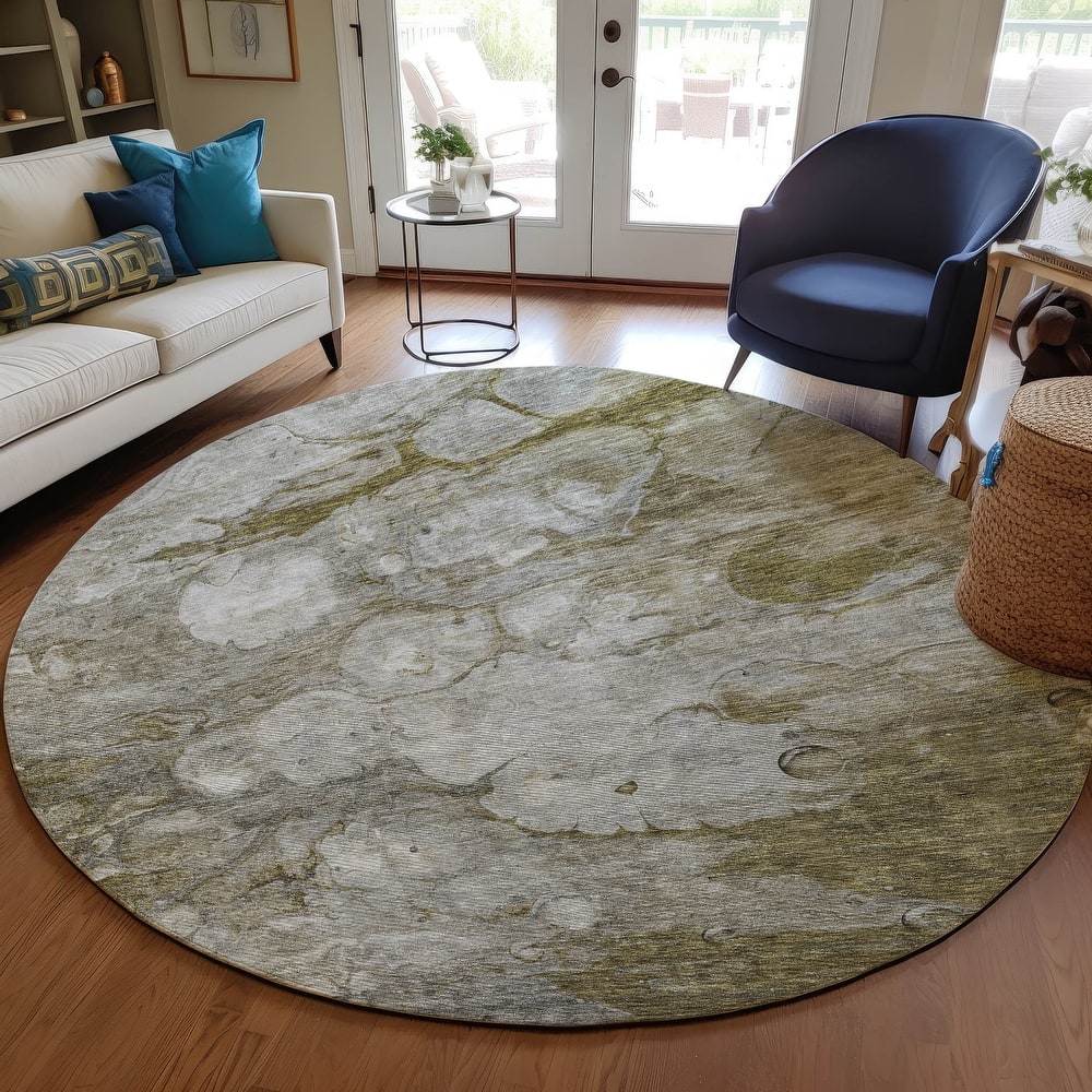 Machine Washable Indoor/ Outdoor Chantille Modern Abstract Rug