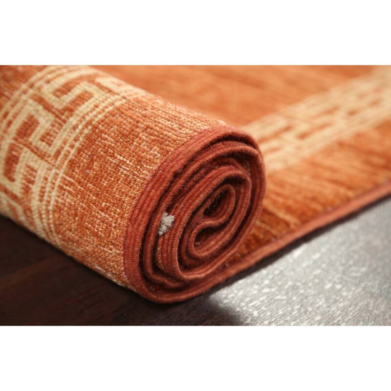 Orange Gabbeh Kashkoli Oriental Runner Rug Wool Hand-knotted Carpet - 2'8" x 9'4"