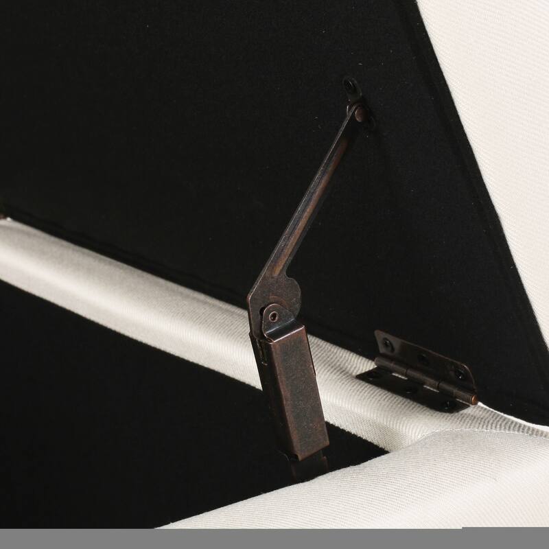 Beige Upholstered Storage Bench Indoor Bench End of Bed Bench