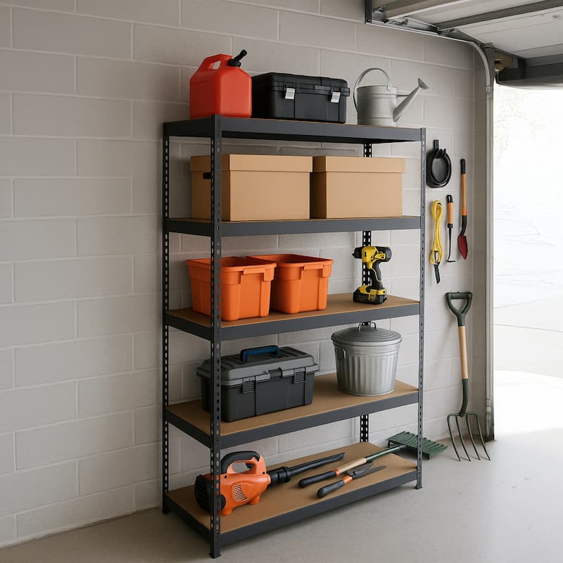 Ar Shelving Black Label Elite Shelving Pro Grade Garage Storage Racks - 48"W x 72"H x 18"D - Black Matte