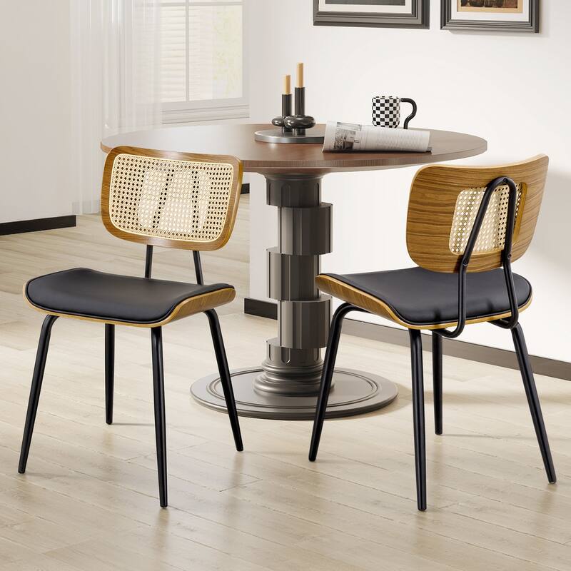 Faux Leather Upholstered Dining Chairs Set of 2/4 - 33.5"H x 19.3"W x 23"D