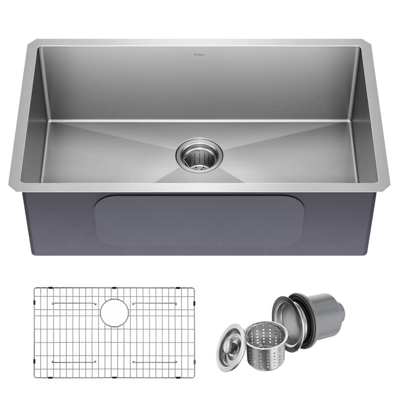 KRAUS Undermount 32 inch 1-Bowl Stainless Steel Kitchen Sink