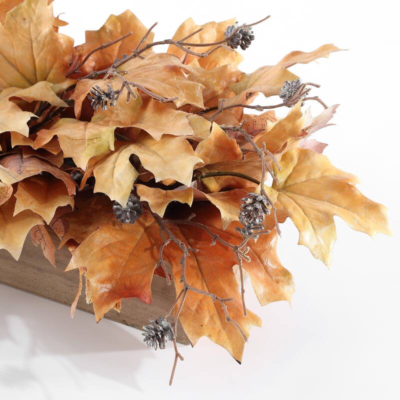 SAFAVIEH Faux 30 Inch Maple Leaf Potted Arrangement - 30" W x 12" D x 10" H