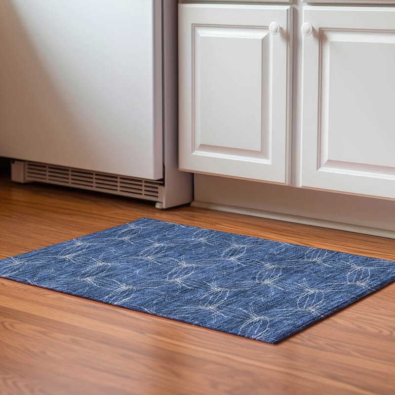Premium Washable Super Soft Modern Symphony Mayfield Rug - Navy - 1'8" x 2'6"