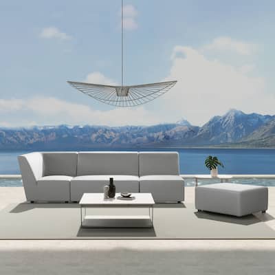 Cleo 140" Outdoor Sectional Sofa with Ottoman