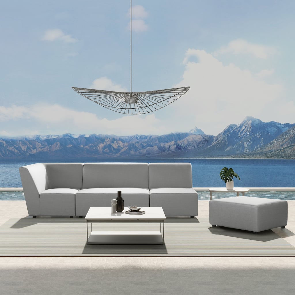 Cleo 140" Outdoor Sectional Sofa with Ottoman
