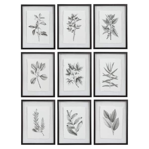 slide 2 of 7, Uttermost Farmhouse Florals Framed Prints (Set of 9)