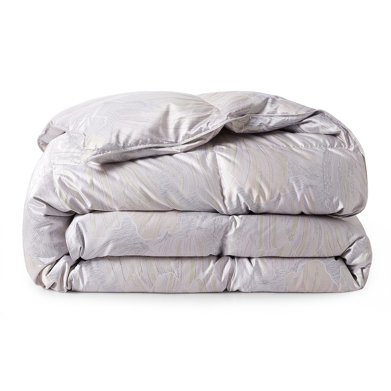 All Season luxurious Silk Covered 93% White Goose Down Comforter